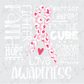 Breast Cancer Awareness Pink Cheetah Ribbon White Inspiration Quotes Direct to Film (DTF) Transfer