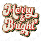 Merry and Bright Leopard Christmas Direct To Film (DTF) Transfer