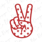 Groovy 4th of July Peace hand sign with Stars (Red) Direct To film (DTF) Transfer