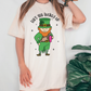a girl wearing a st patrick's day t - shirt