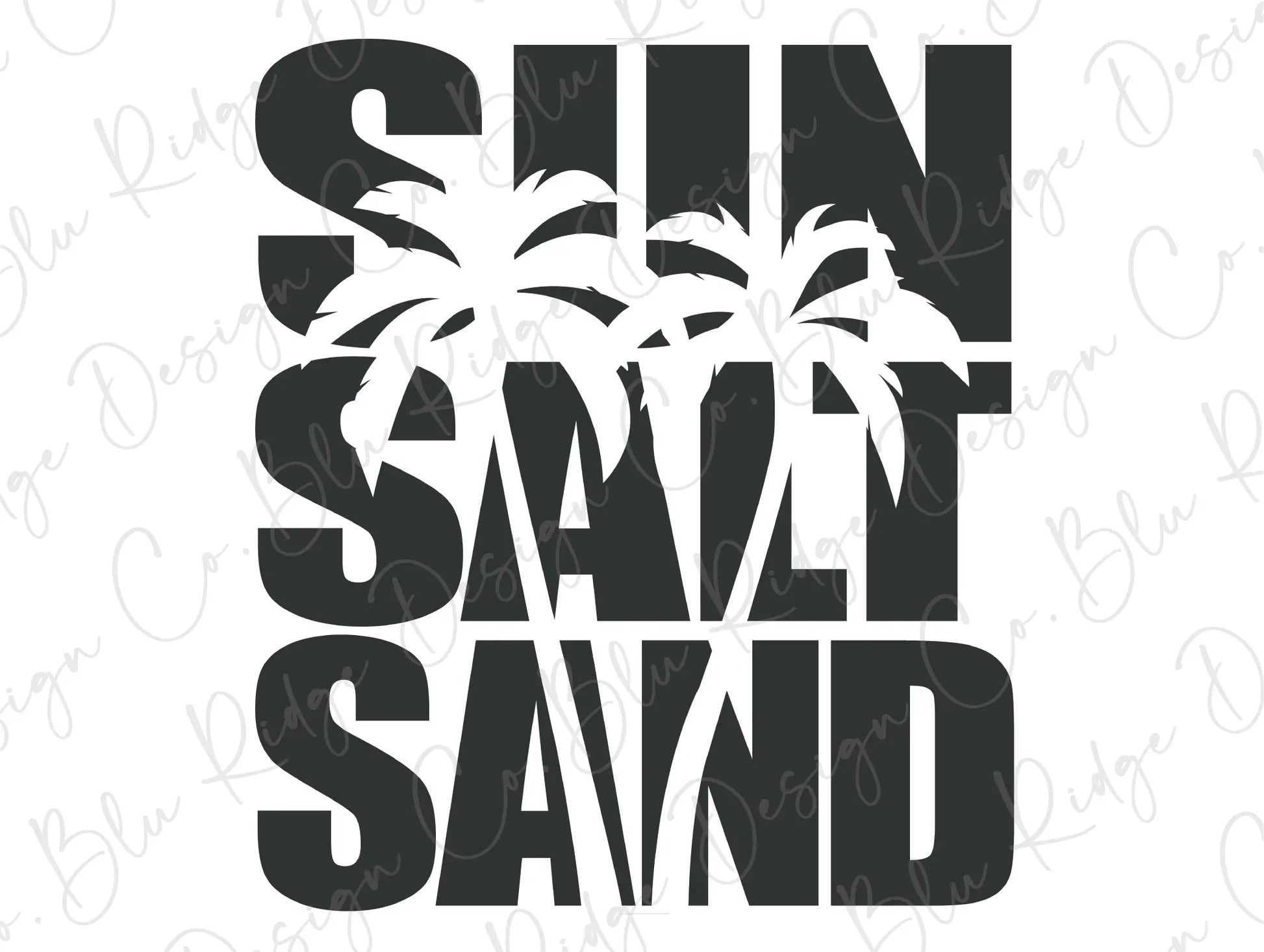 Sun Salt Sand Palm Tree Direct to Film (DTF) Transfer BluRidgeDesignCo