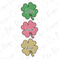 four leaf clovers with the name of each of them