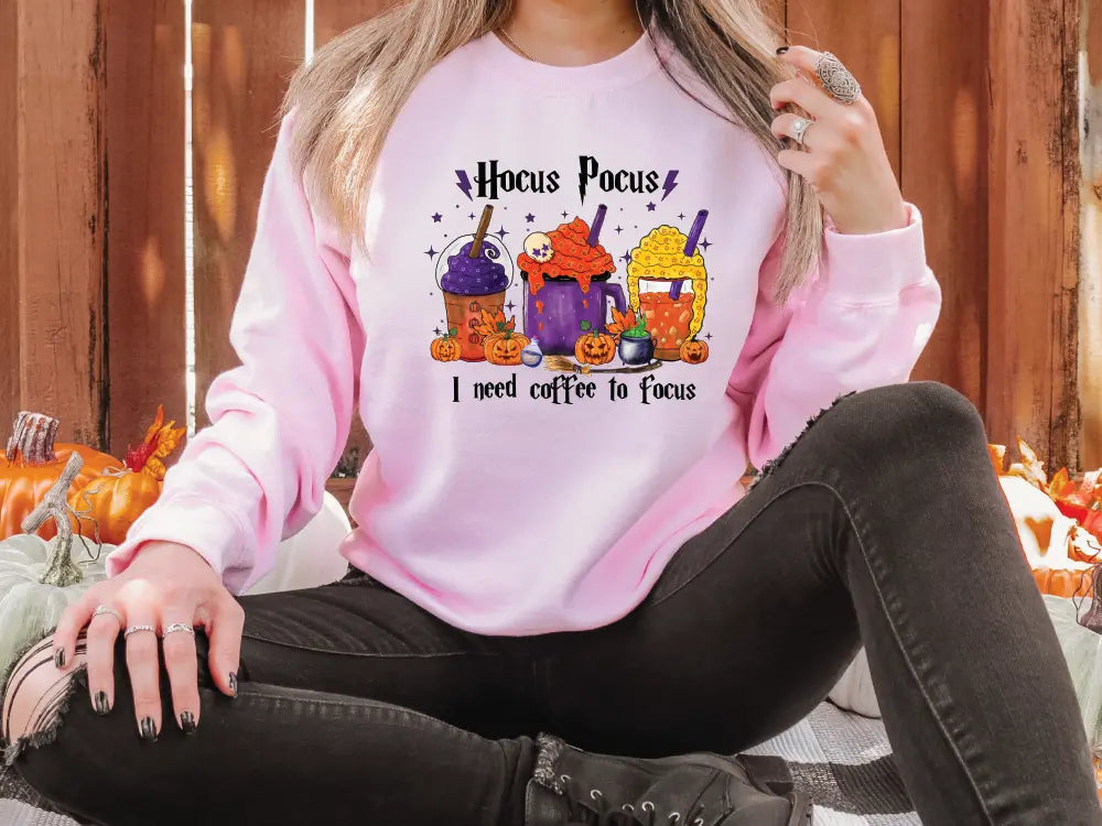 Hocus Pocus Coffee to Focus Halloween Direct To Film (DTF) Transfer BluRidgeDesignCo