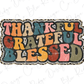 a sticker with the words grateful written in different colors