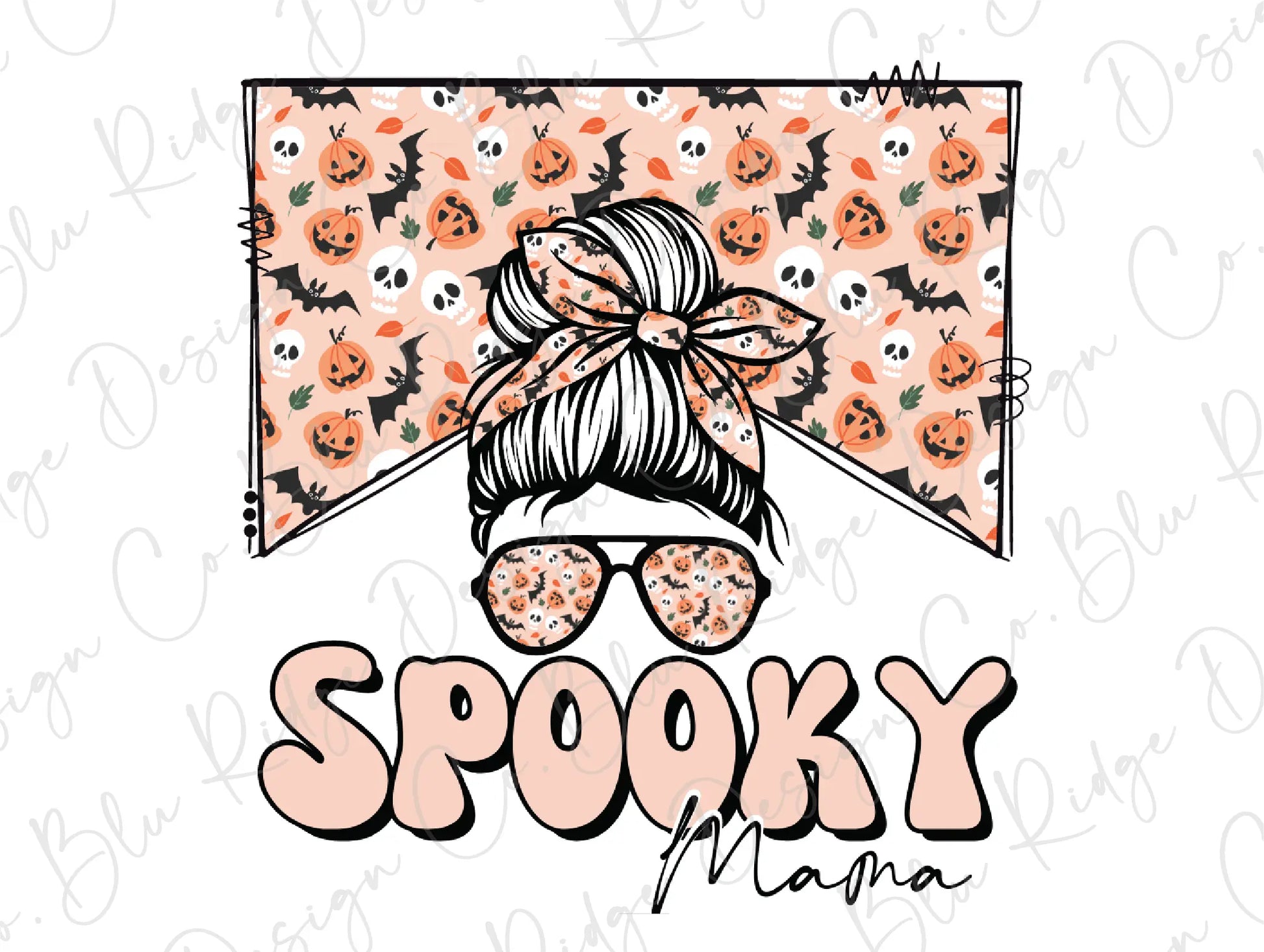 Spooky Mama Halloween Design Direct To Film (DTF) Transfer BluRidgeDesignCo