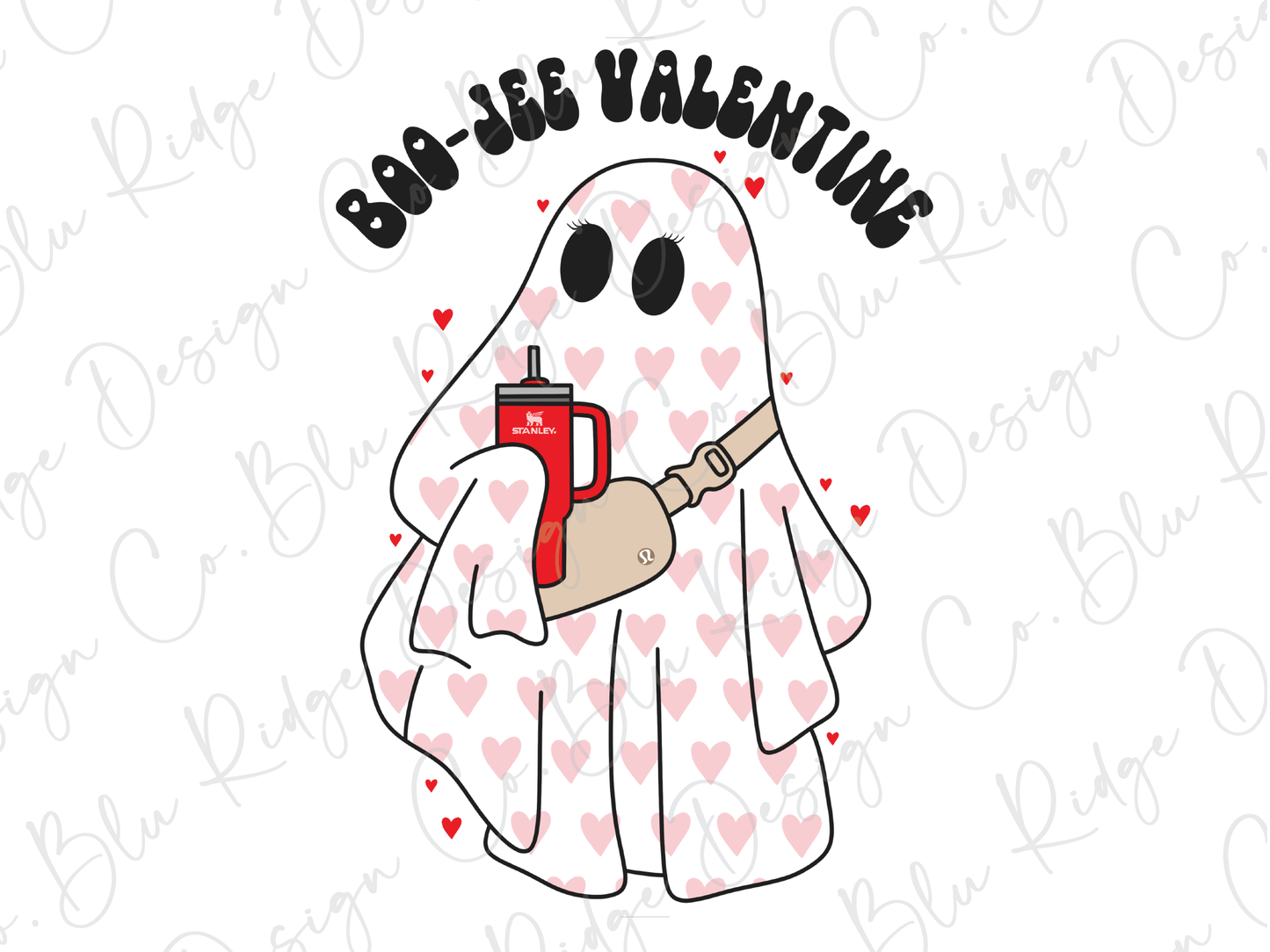 a ghost holding a can of boo - boo valentine's day