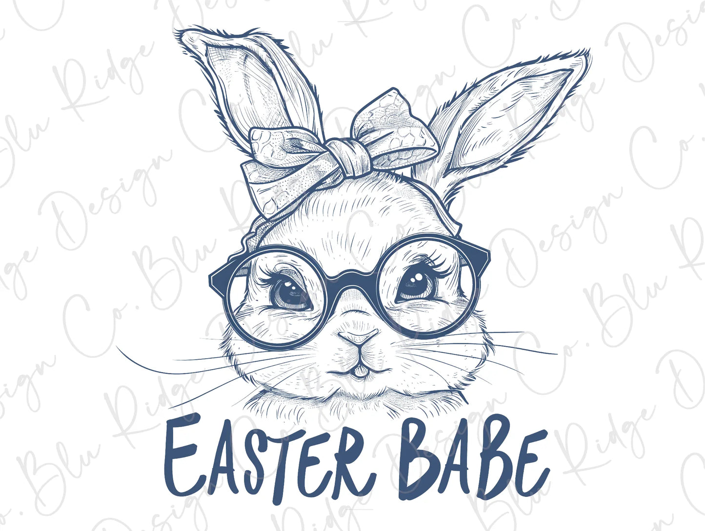 a drawing of a bunny wearing glasses and a bow