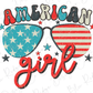 American Girl July 4th Retro Groovy Sunglasses Direct To Film (DTF) Transfer