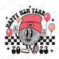Retro Happy New Year 2023 Disco Ball Direct to Film (DTF) Transfer