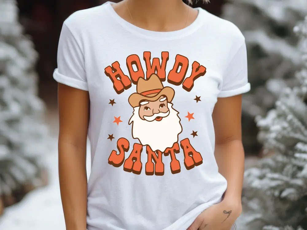 Howdy Santa Christmas Cowboy Direct To Film (DTF) Transfer BluRidgeDesignCo