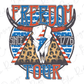 Freedom Tour Born to be Free 1776 Patriotic Retro Longhorn Direct To film (DTF) Transfer