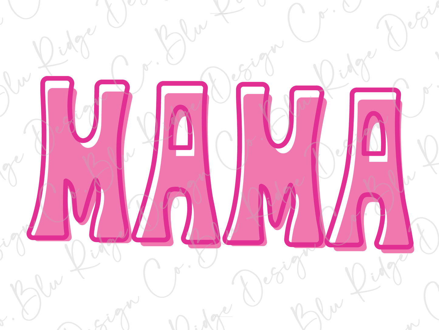 Retro Groovy Colorful Pink Mama Direct To Film (DTF) Transfer