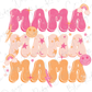 Retro Mama Lightning Bolt, Stars and Rainbows Stacked Design Direct To Film (DTF) Transfer