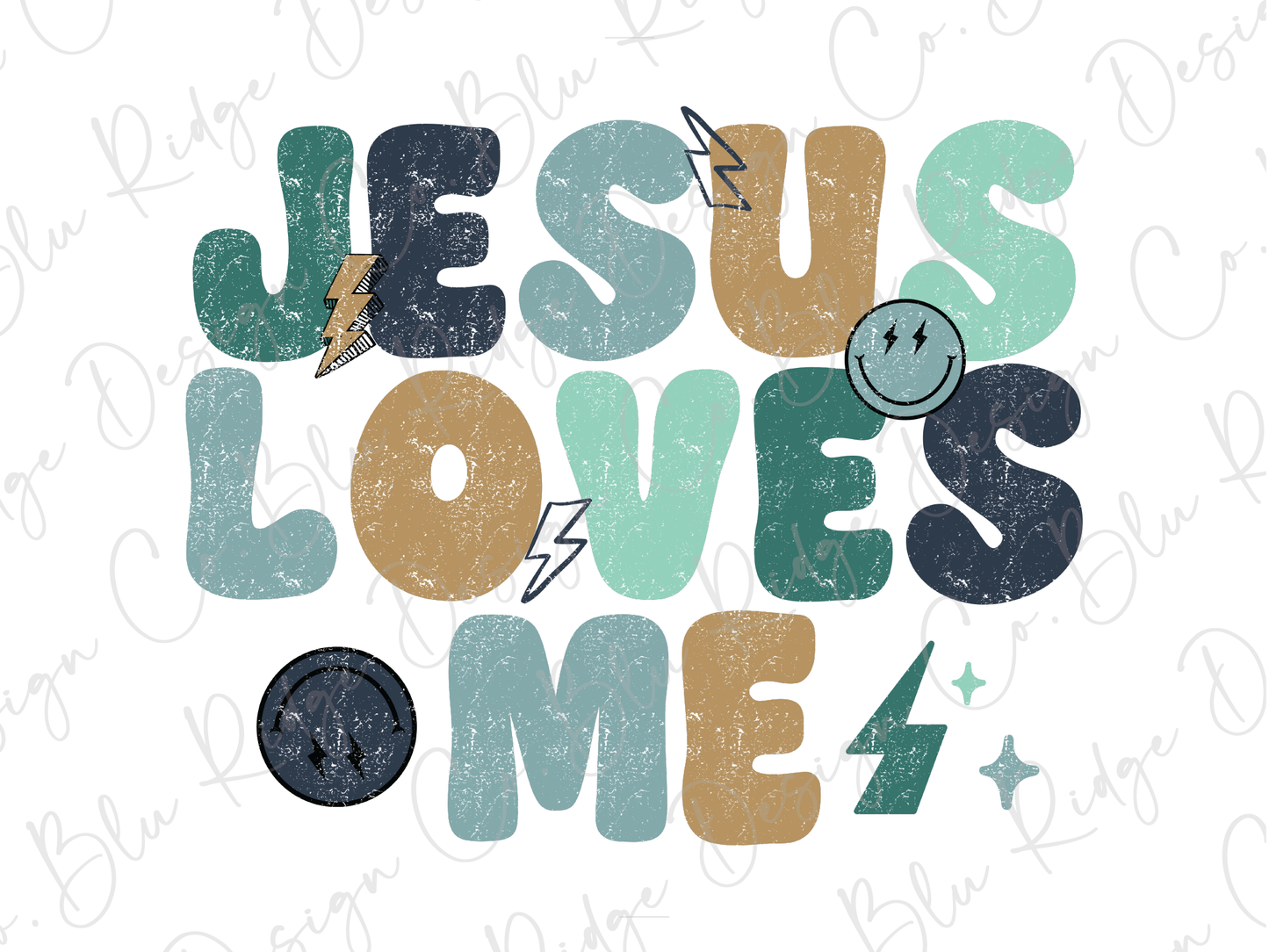 the words jesus loves me are written in different colors