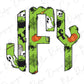 Boys Spooky Halloween Personalized Monogram Design Direct To Film (DTF)