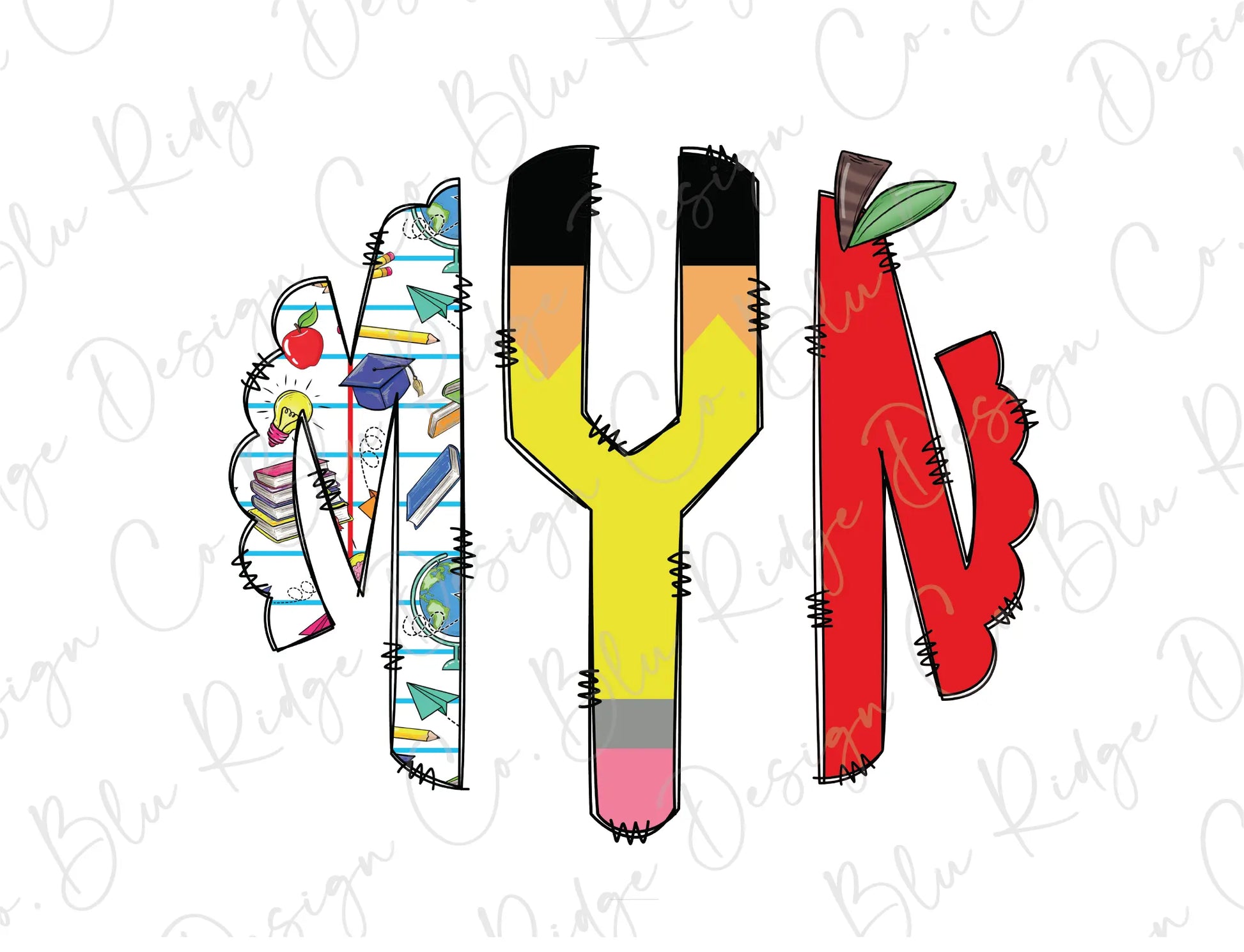 a drawing of the letters y and y in different colors