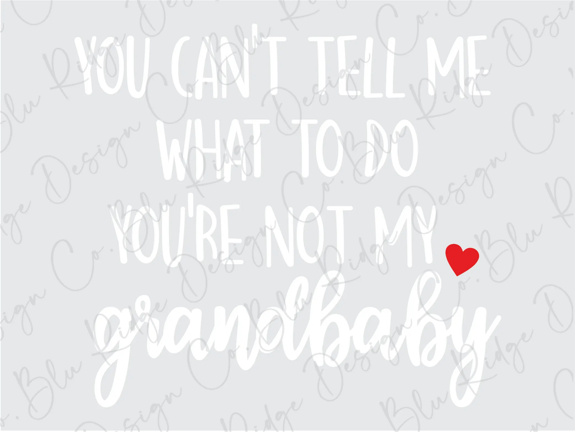 You can't tell me what to do your're not my grandbaby Grandparents Direct to Film (DTF) Transfer BluRidgeDesignCo