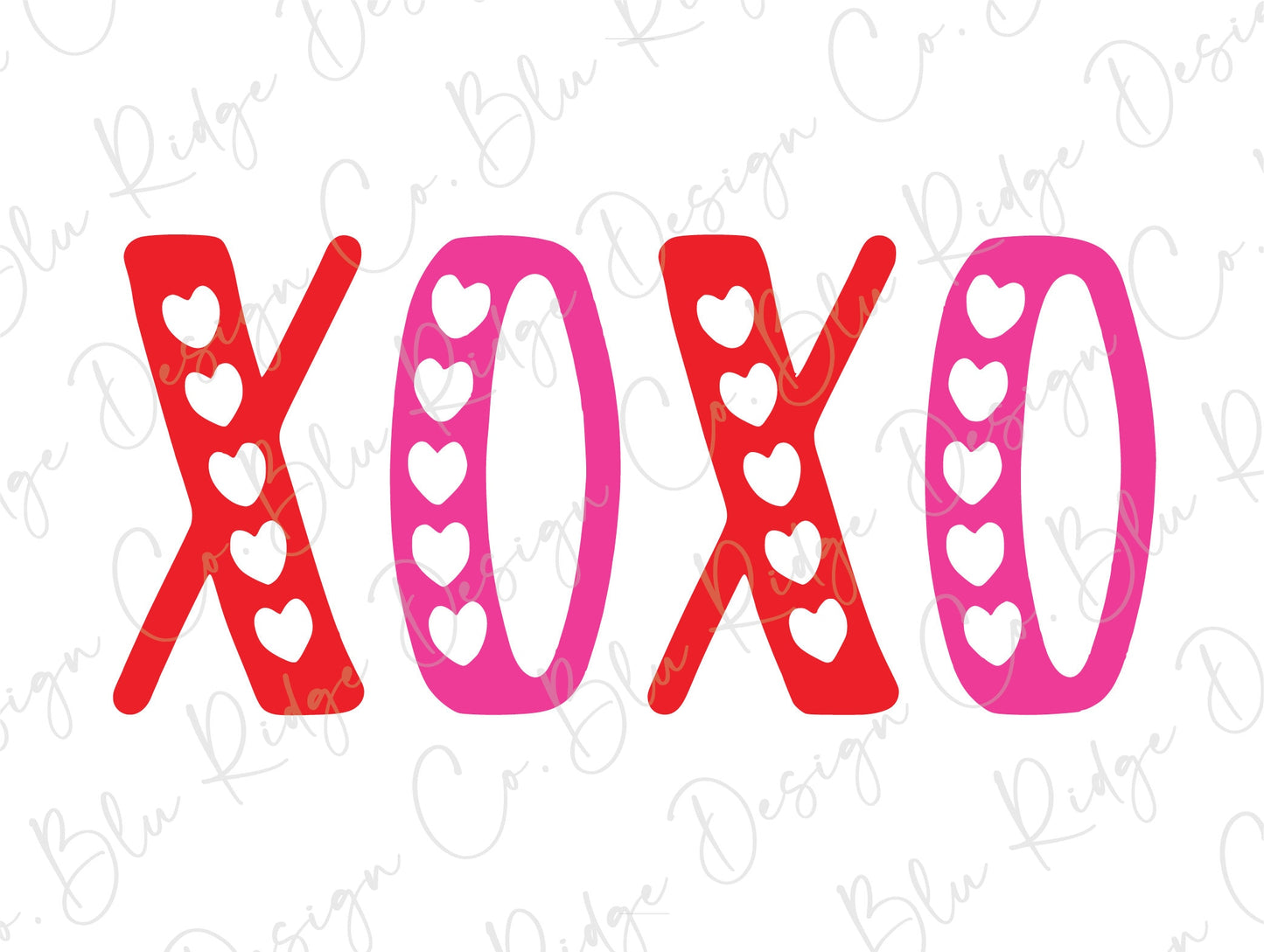 XOXO Hearts Valentine's Day Direct to Film (DTF) Transfer