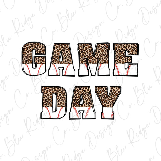 Game Day Leopard Baseball Direct To Film (DTF) Transfer BluRidgeDesignCo
