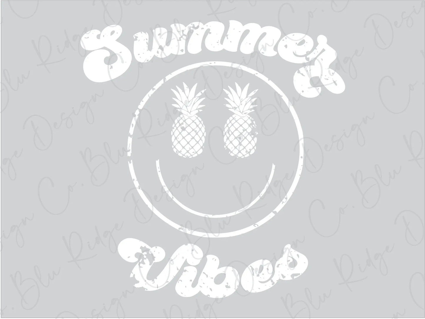 Summer Vibes Smiley Face Direct to Film (DTF) Transfer