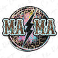 Mama Lightning Bolt Leopard Circle Direct To Film (DTF) Transfer