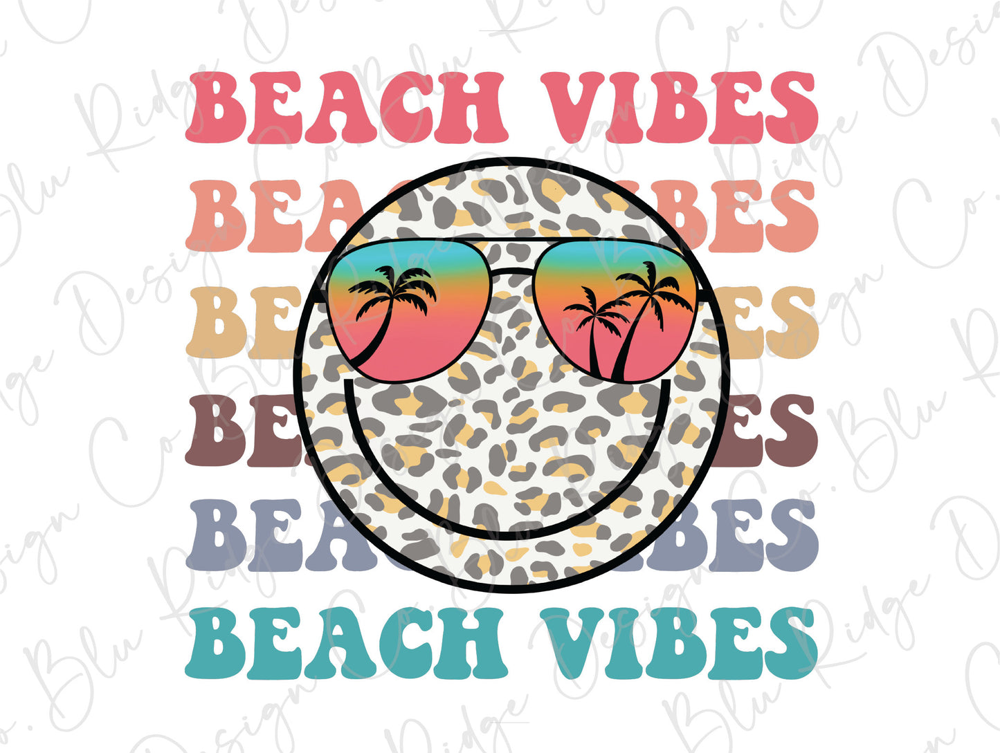 Summer Leopard Sunglasses Beach Vibes Direct to Film (DTF) Transfer