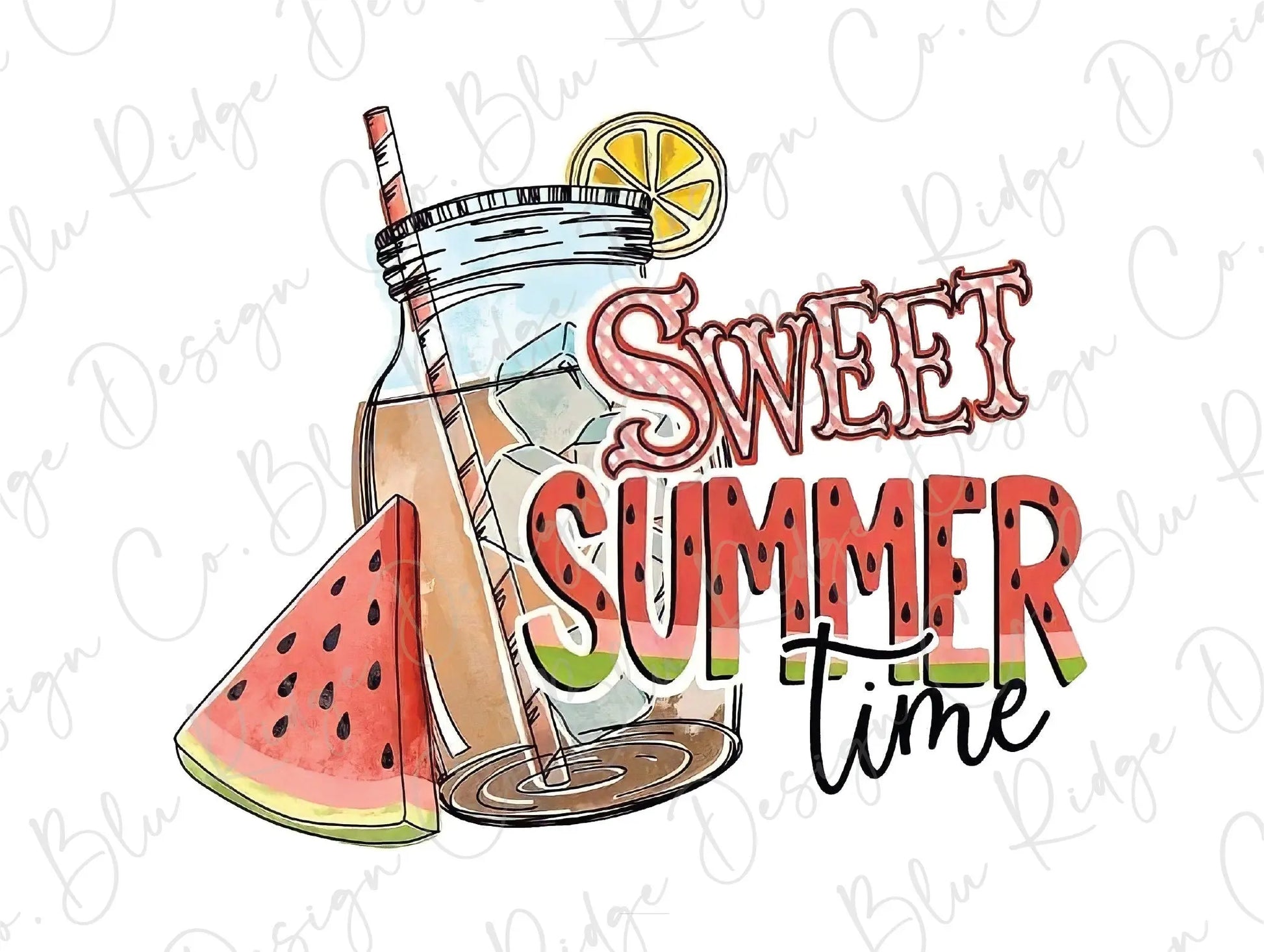 Sweet Summer Time Sweet Tea Direct to Film (DTF) Transfer BluRidgeDesignCo
