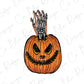 Spooky Squad Skeleton Hand Scary Pumpkin Halloween Pocket Direct to Film (DTF) Transfer