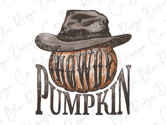 Howdy Pumpkin Fall Cowboy Direct To Film (DTF) Transfer