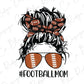Leopard Football Sunglasses Mom Messy Bun Direct To Film (DTF) Transfer