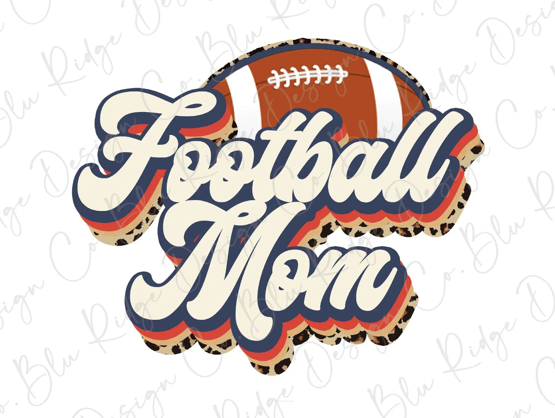 Football Mom Retro Direct To Film (DTF) Transfer BluRidgeDesignCo