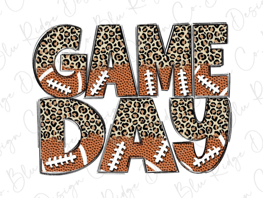 Game Day Football Leopard Direct To Film (DTF) Transfer BluRidgeDesignCo