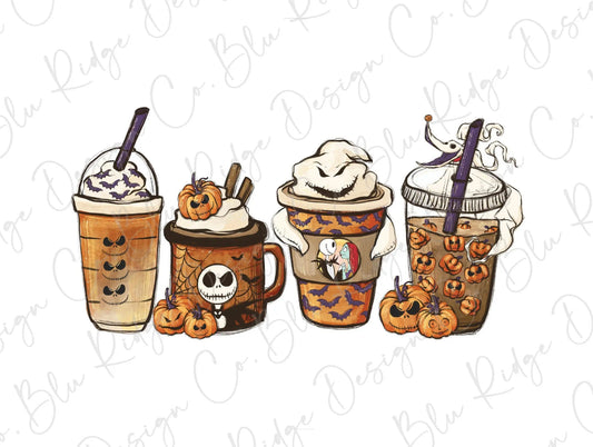 Nightmare Halloween Coffee Direct to Film (DTF) Transfer BluRidgeDesignCo