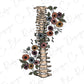 Grow Through it Flowers Skeleton Spine Direct To film (DTF) Transfer