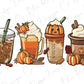 Pumpkin Spice Fall Latte Coffee Direct to Film (DTF) Transfer