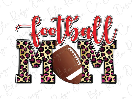 Leopard Football Mom Direct To Film (DTF) Transfer BluRidgeDesignCo