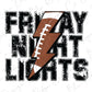 Friday Night Lights Football Lightning Bolt Direct To Film (DTF) Transfer