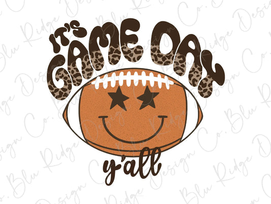 It's Game Day Football Smiley Direct To Film (DTF) Transfer BluRidgeDesignCo