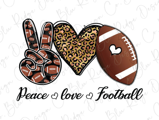 Peace Love Football Direct to Film (DTF) Transfer BluRidgeDesignCo