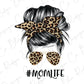 Messy Bun Mom Life Leopard Bow Direct to Film (DTF) Transfer