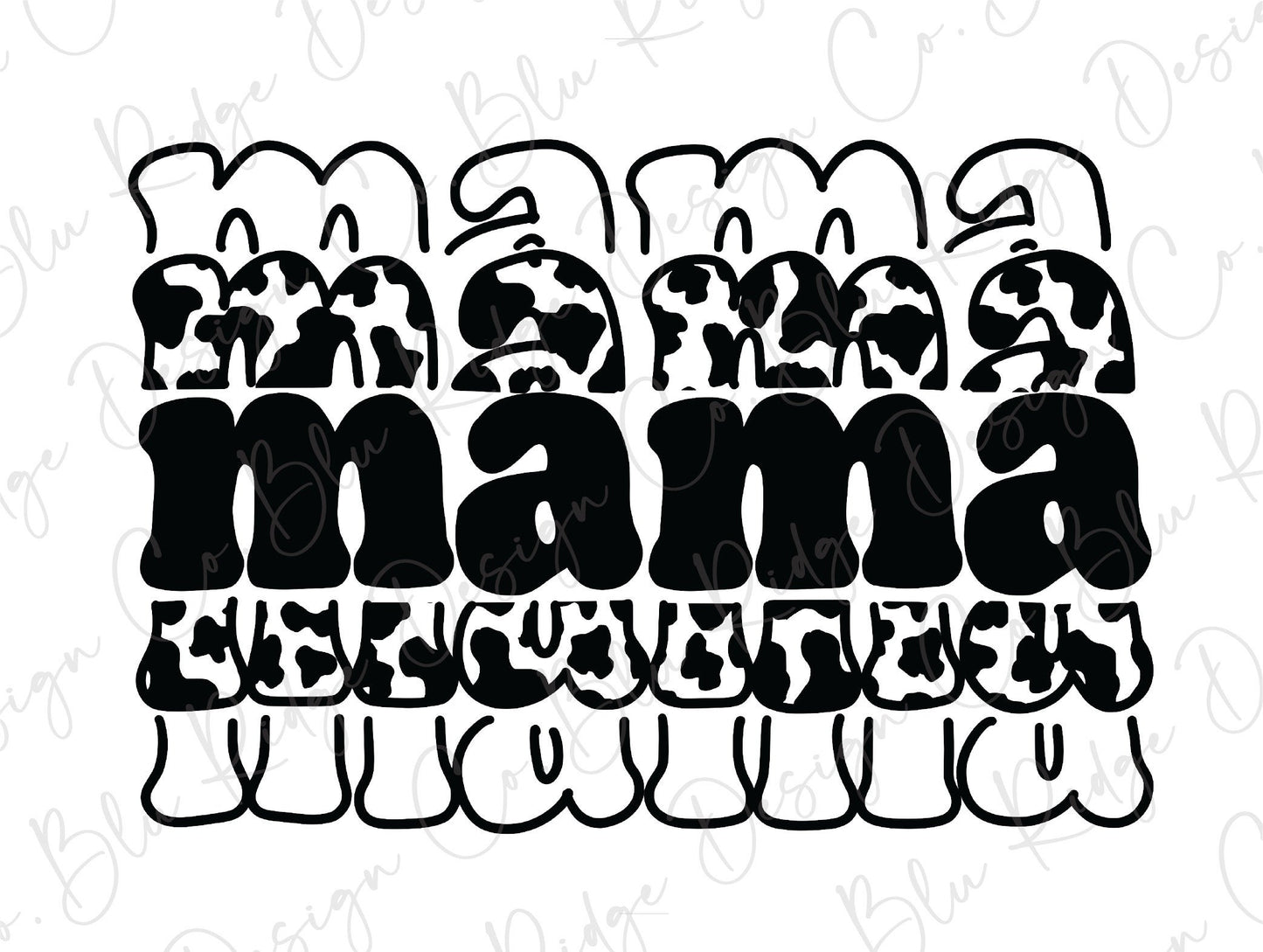 Mama Mama Cow Print Fall Direct To Film (DTF) Transfer
