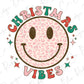 Christmas Vibes Smiley Face Direct To Film (DTF) Transfer