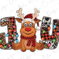 Joyful Christmas Reindeer Rudolph Red Nose Direct To Film (DTF) Transfer