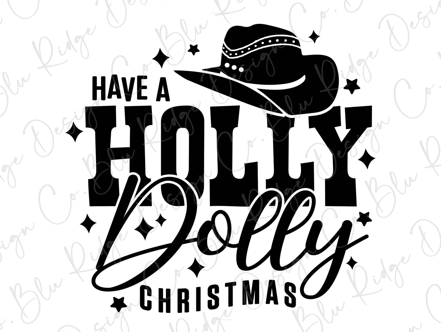 Holly Dolly Christmas Direct To Film (DTF) Transfer