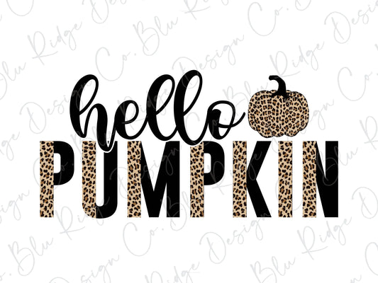 Hello Pumpkin Leopard Direct To Film (DTF) Transfer BluRidgeDesignCo