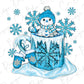 Christmas Winter Wonderland Iced Coffee Cup Direct To Film (DTF) Transfer