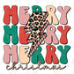 Merry Christmas Leopard Lightning Bolt Direct to Film (DTF) Transfer