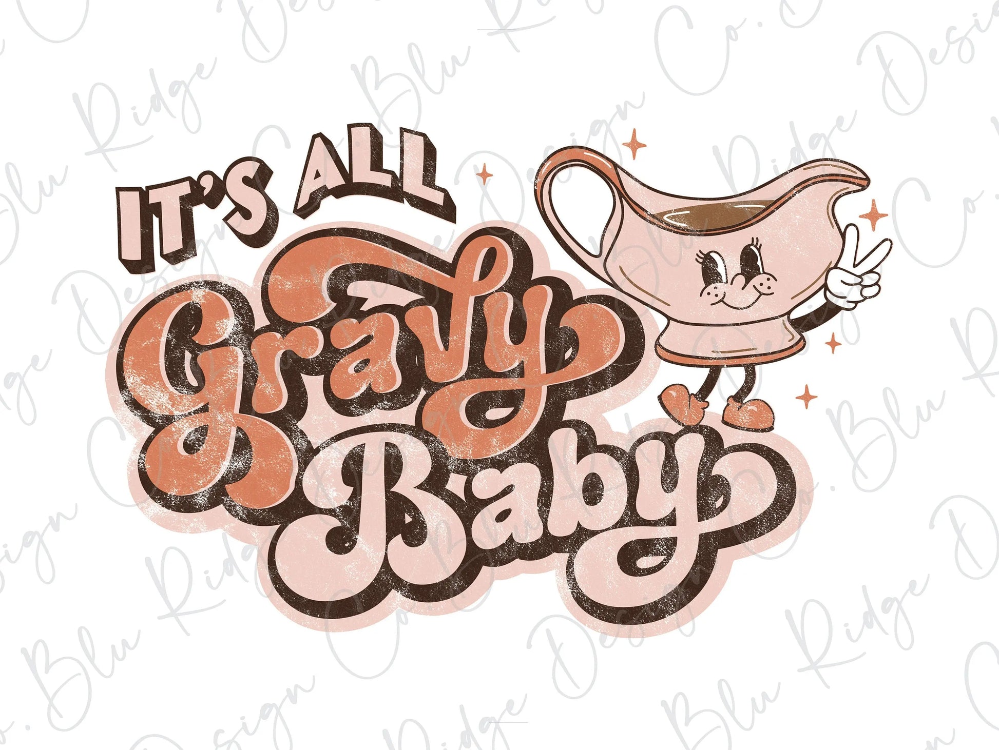 It's all Gravy baby Boho Thanksgiving Food Direct To Film (DTF) Transfer BluRidgeDesignCo