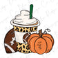 Fall Leopard Football Pumpkin Spice and Coffee Direct To Film (DTF) Transfer