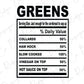 Thanksgiving Soul Food Nutrition Label Greens Direct to Film (DTF) Transfer